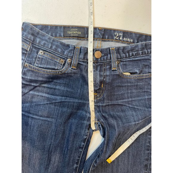J. Crew Womens Jeans Toothpick Ankle Mid Rise Five Design Pockets Blue Size 27 - Picture 4 of 9